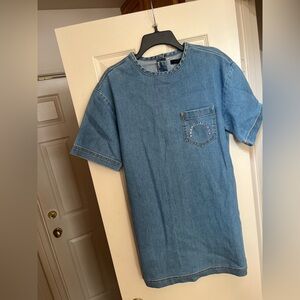 Marc Jacobs Denim T-Shirt XS | NWT Luxury Chambray Tee with Logo Pocket